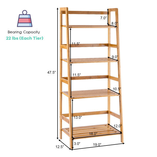 47.5 Inch 4-Tier Multifunctional Bamboo Bookcase Storage Stand Rack LuxuryLifeWay Online Store