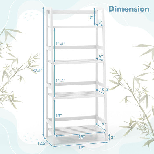 47.5 Inch 4-Tier Multifunctional Bamboo Bookcase Storage Stand Rack LuxuryLifeWay Online Store