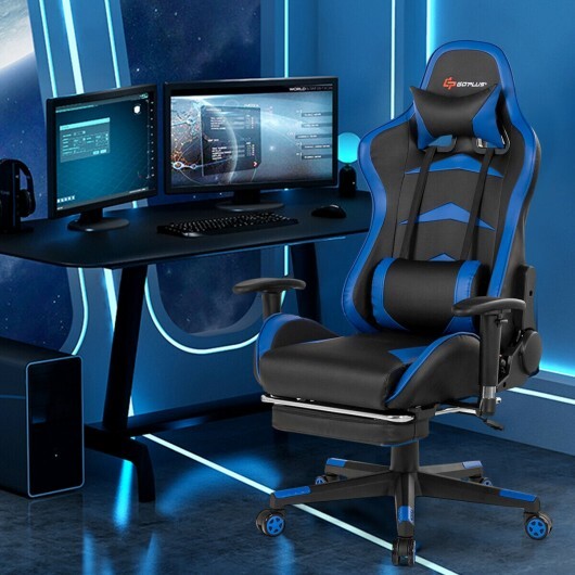 Massage Gaming Chair with Footrest-Pink LuxuryLifeWay Online Store