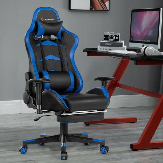 Massage Gaming Chair with Footrest-Pink LuxuryLifeWay Online Store
