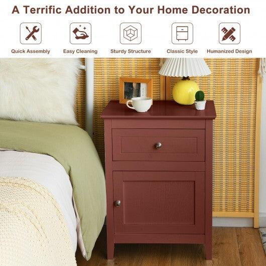 2-Tier Accent Table with Spacious Tabletop-Cherry - Color: Walnut LuxuryLifeWay Online Store