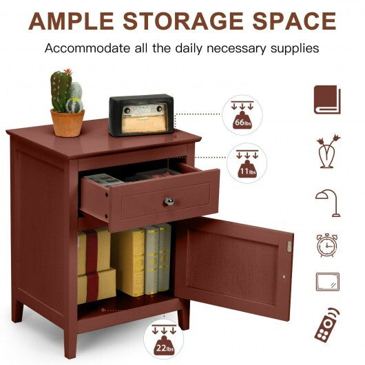 2-Tier Accent Table with Spacious Tabletop-Cherry - Color: Walnut LuxuryLifeWay Online Store
