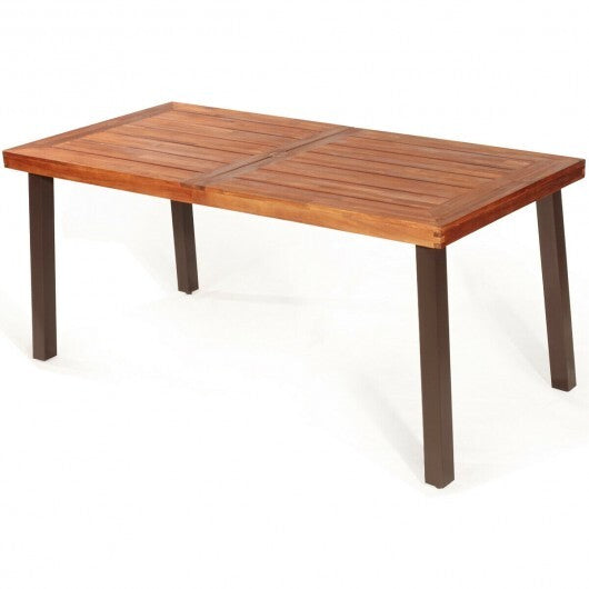 Rectangular Acacia Wood Rustic Dining Furniture Table LuxuryLifeWay Online Store