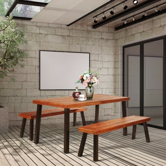 Rectangular Acacia Wood Rustic Dining Furniture Table LuxuryLifeWay Online Store