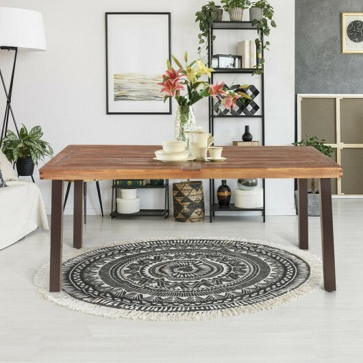 Rectangular Acacia Wood Rustic Dining Furniture Table LuxuryLifeWay Online Store