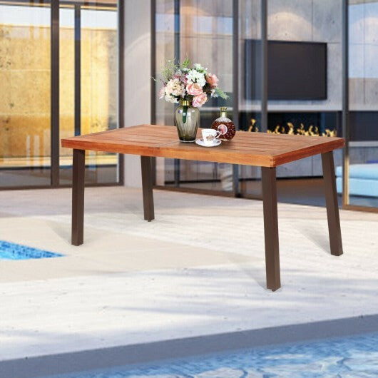 Rectangular Acacia Wood Rustic Dining Furniture Table LuxuryLifeWay Online Store