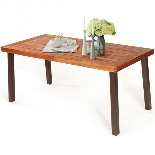 Rectangular Acacia Wood Rustic Dining Furniture Table LuxuryLifeWay Online Store