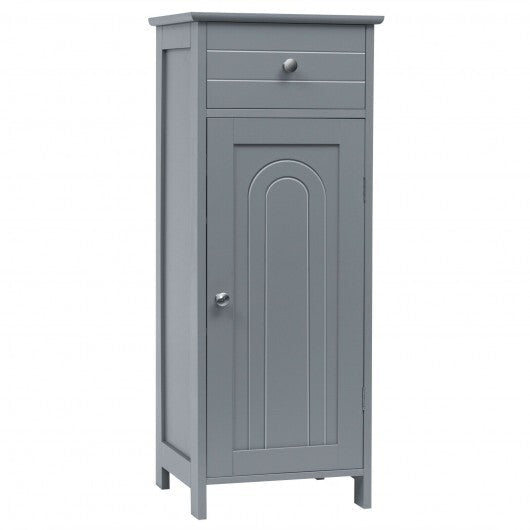 Wooden Storage Free-Standing Floor Cabinet with Drawer and Shelf-Gray - Color: Gray LuxuryLifeWay Online Store