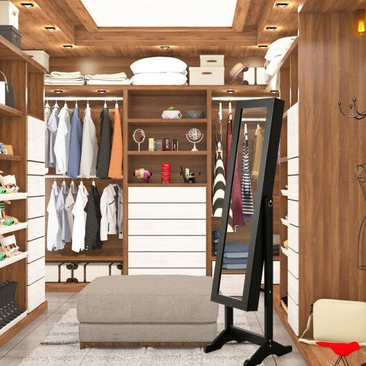 Mirrored Standing Jewelry Cabinet Storage Box-Black LuxuryLifeWay Online Store