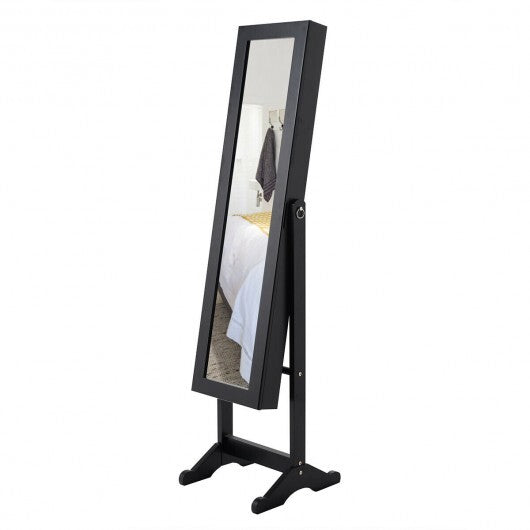 Mirrored Standing Jewelry Cabinet Storage Box-Black LuxuryLifeWay Online Store