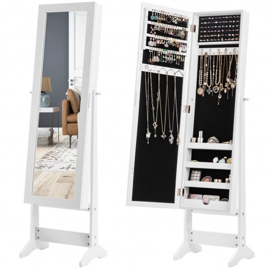 Mirrored Standing Jewelry Cabinet Storage Box-Black LuxuryLifeWay Online Store