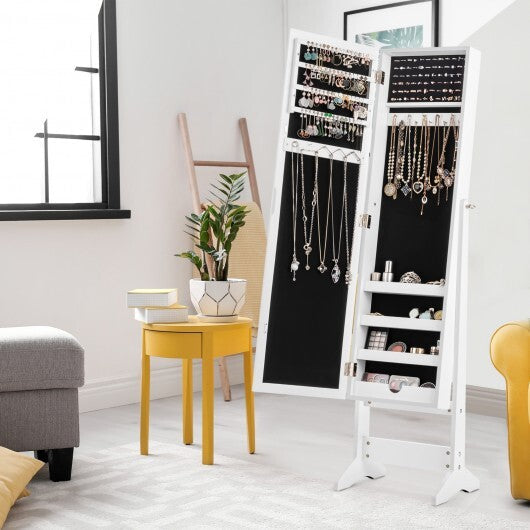 Mirrored Standing Jewelry Cabinet Storage Box-Black LuxuryLifeWay Online Store