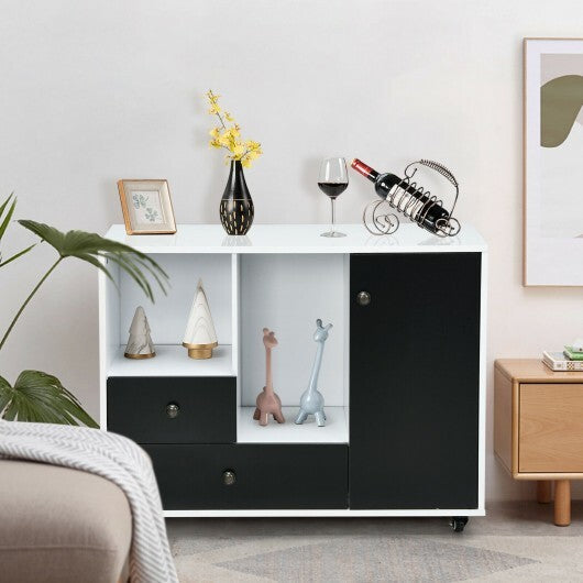 Lateral Mobile Filing Cabinet with 2 Drawers-Black - Color: Black LuxuryLifeWay Online Store