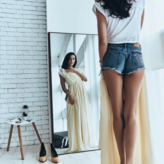 59 Inch Full Length Mirror Large Rectangle Bedroom Mirror-Golden LuxuryLifeWay Online Store