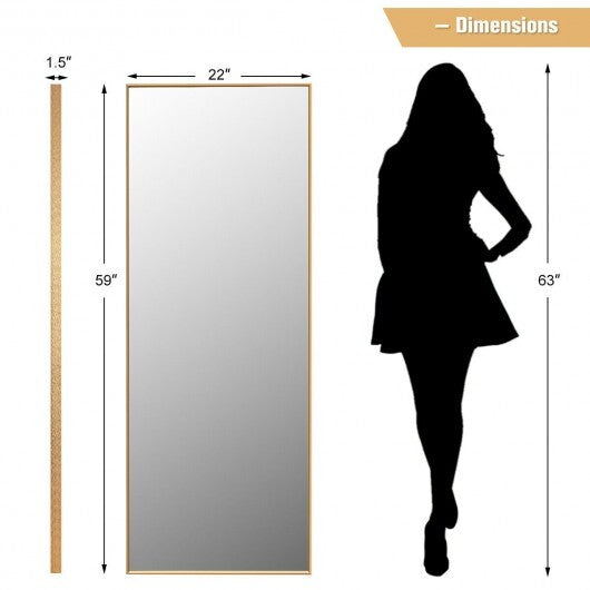 59 Inch Full Length Mirror Large Rectangle Bedroom Mirror-Golden LuxuryLifeWay Online Store