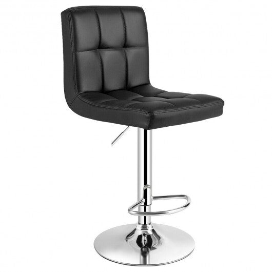 Adjustable Swivel Bar Stool with PU Leather-Black - Color: Black LuxuryLifeWay Online Store