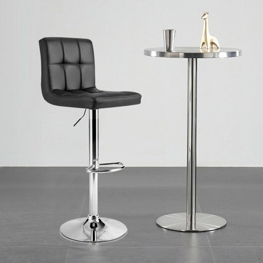 Adjustable Swivel Bar Stool with PU Leather-Black - Color: Black LuxuryLifeWay Online Store