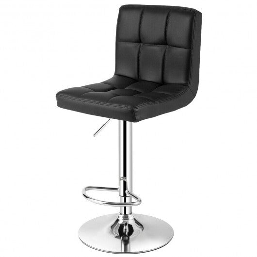 Adjustable Swivel Bar Stool with PU Leather-Black - Color: Black LuxuryLifeWay Online Store