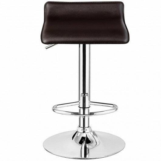 Set of 2 Adjustable PU Leather Backless Bar Stools-Black LuxuryLifeWay Online Store