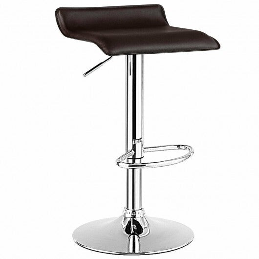 Set of 2 Adjustable PU Leather Backless Bar Stools-Black LuxuryLifeWay Online Store