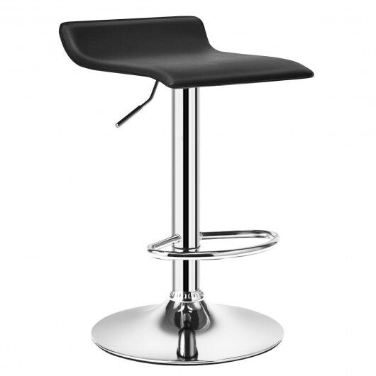 Set of 2 Adjustable PU Leather Backless Bar Stools-Black LuxuryLifeWay Online Store
