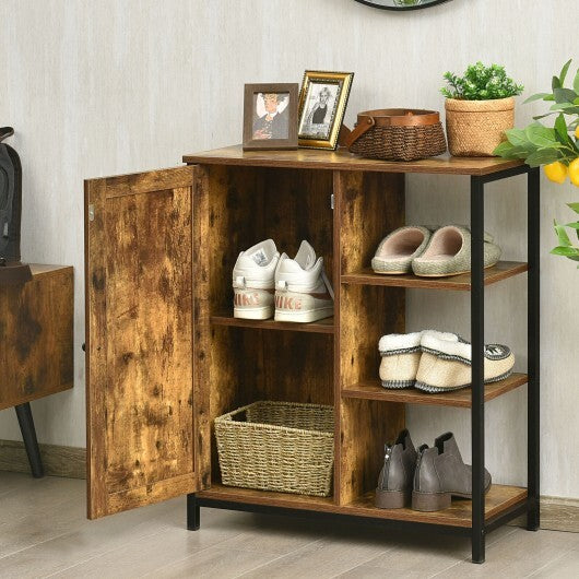 Multipurpose Freestanding Storage Cabinet with 3 Open Shelves and Doors LuxuryLifeWay Online Store