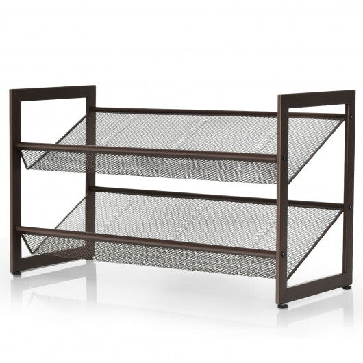 2/3/4 Tiers Flat and Slant Metal Shoe Rack for Entryway Hallway-4-Tier LuxuryLifeWay Online Store