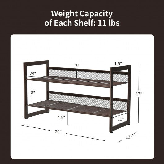 2/3/4 Tiers Flat and Slant Metal Shoe Rack for Entryway Hallway-4-Tier LuxuryLifeWay Online Store