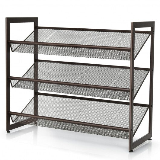 2/3/4 Tiers Flat and Slant Metal Shoe Rack for Entryway Hallway-4-Tier LuxuryLifeWay Online Store