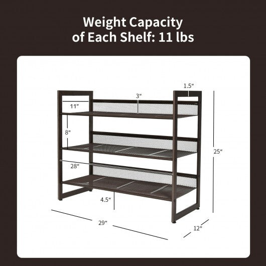 2/3/4 Tiers Flat and Slant Metal Shoe Rack for Entryway Hallway-4-Tier LuxuryLifeWay Online Store