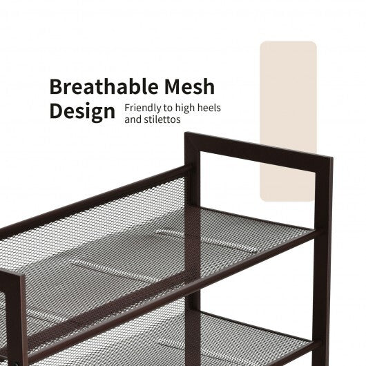 2/3/4 Tiers Flat and Slant Metal Shoe Rack for Entryway Hallway-4-Tier LuxuryLifeWay Online Store