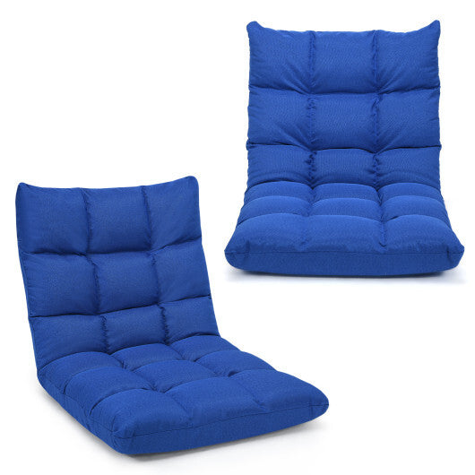14-Position Adjustable Folding Lazy Gaming Sofa-Blue LuxuryLifeWay Online Store