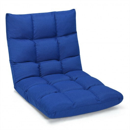 14-Position Adjustable Folding Lazy Gaming Sofa-Blue - Color: Blue LuxuryLifeWay Online Store