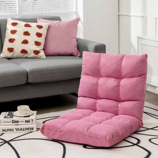 14-Position Adjustable Folding Lazy Gaming Sofa-Pink - Color: Pink LuxuryLifeWay Online Store