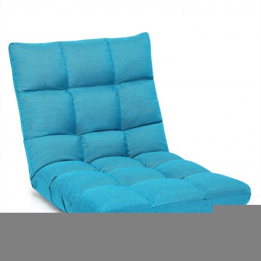 14-Position Adjustable Folding Lazy Gaming Sofa-Light Blue - Color: Light Blue LuxuryLifeWay Online Store