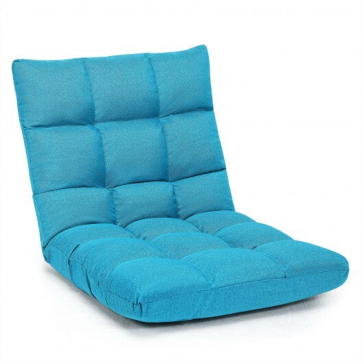 14-Position Adjustable Folding Lazy Gaming Sofa-Light Blue - Color: Light Blue LuxuryLifeWay Online Store
