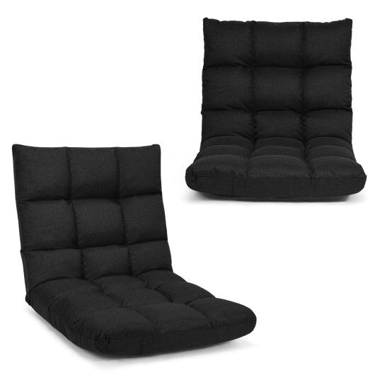 14-Position Adjustable Folding Lazy Gaming Sofa-Blue LuxuryLifeWay Online Store