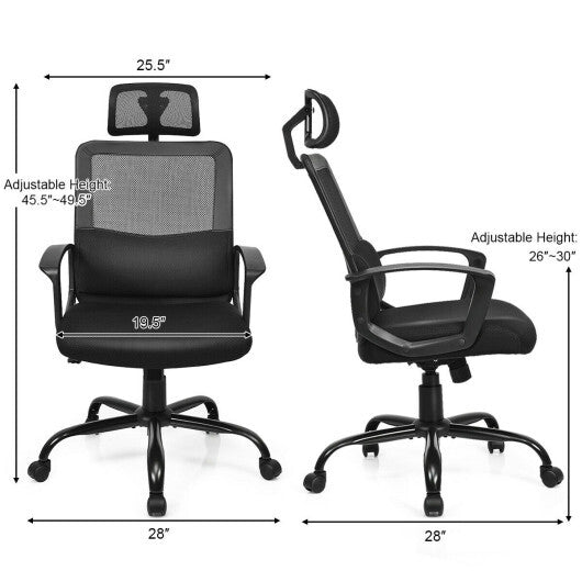 Mesh Office Chair High Back Ergonomic Swivel Chair - Color: Black LuxuryLifeWay Online Store