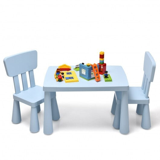 3 Pieces Toddler Multi Activity Play Dining Study Kids Table and Chair Set-Blue - Color: Blue LuxuryLifeWay Online Store