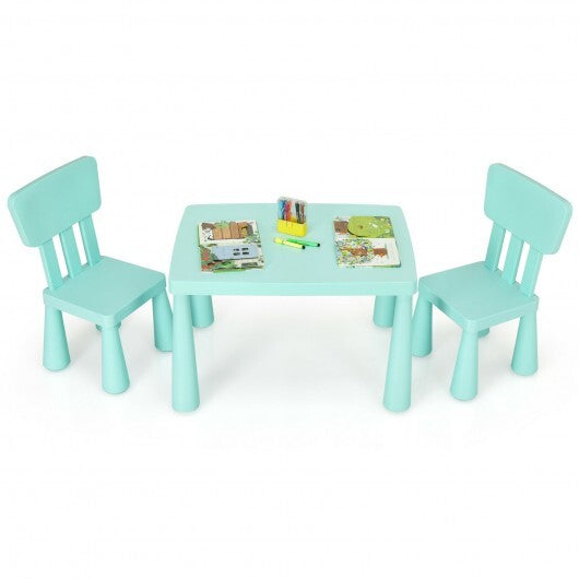 3 Pieces Toddler Multi Activity Play Dining Study Kids Table and Chair Set-Green - Color: Green LuxuryLifeWay Online Store