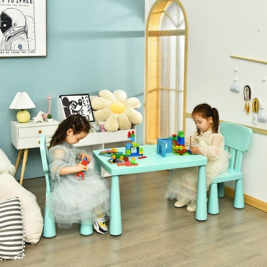 3 Pieces Toddler Multi Activity Play Dining Study Kids Table and Chair Set-Green - Color: Green LuxuryLifeWay Online Store