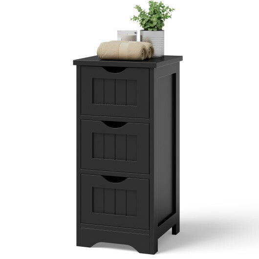 Bathroom Floor Freestanding Storage Organizer with 3 Drawers-Gray LuxuryLifeWay Online Store