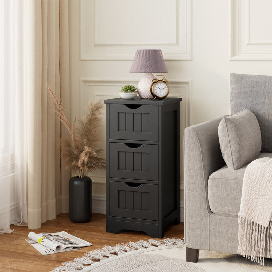 Bathroom Floor Freestanding Storage Organizer with 3 Drawers-Gray LuxuryLifeWay Online Store