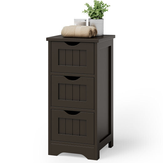 Bathroom Floor Freestanding Storage Organizer with 3 Drawers-Gray LuxuryLifeWay Online Store
