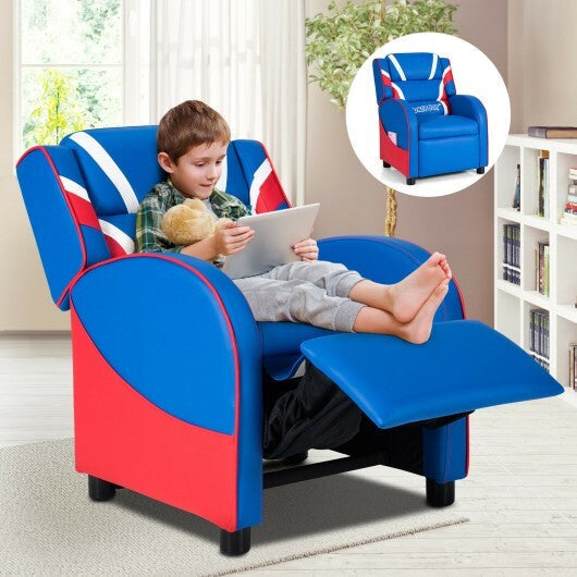 Kids Leather Recliner Chair with Side Pockets-Pink LuxuryLifeWay Online Store