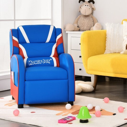 Kids Leather Recliner Chair with Side Pockets-Pink LuxuryLifeWay Online Store
