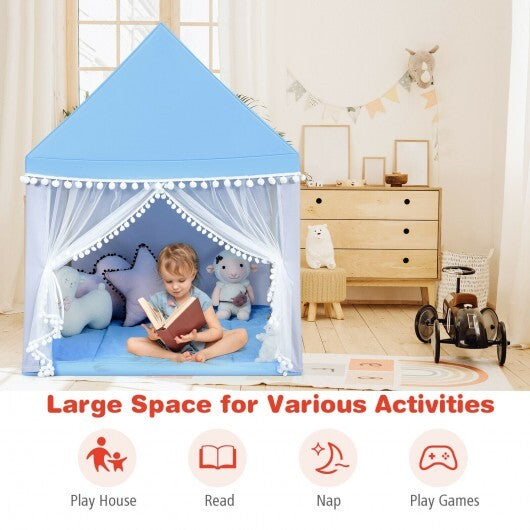 Kids Play Tent Large Playhouse Children Play Castle Fairy Tent Gift with Mat-Pink LuxuryLifeWay Online Store