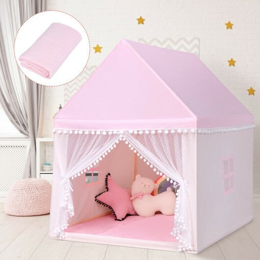Kids Play Tent Large Playhouse Children Play Castle Fairy Tent Gift with Mat-Pink LuxuryLifeWay Online Store
