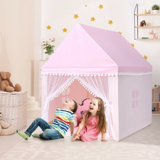 Kids Play Tent Large Playhouse Children Play Castle Fairy Tent Gift with Mat-Pink LuxuryLifeWay Online Store