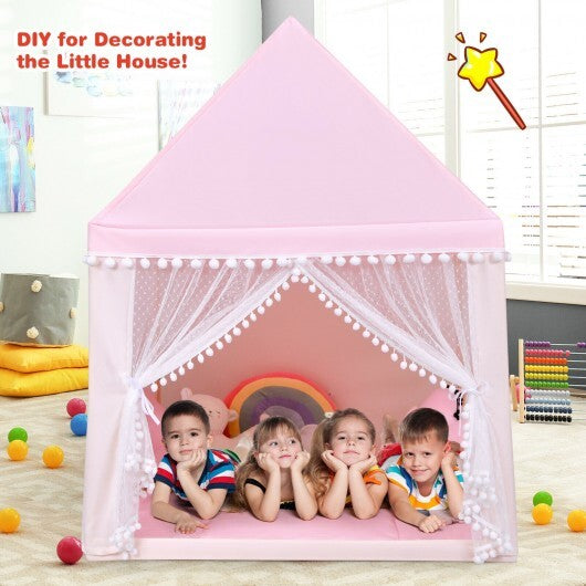 Kids Play Tent Large Playhouse Children Play Castle Fairy Tent Gift with Mat-Pink LuxuryLifeWay Online Store